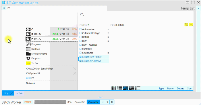 Automatically resizagle folder panel columns